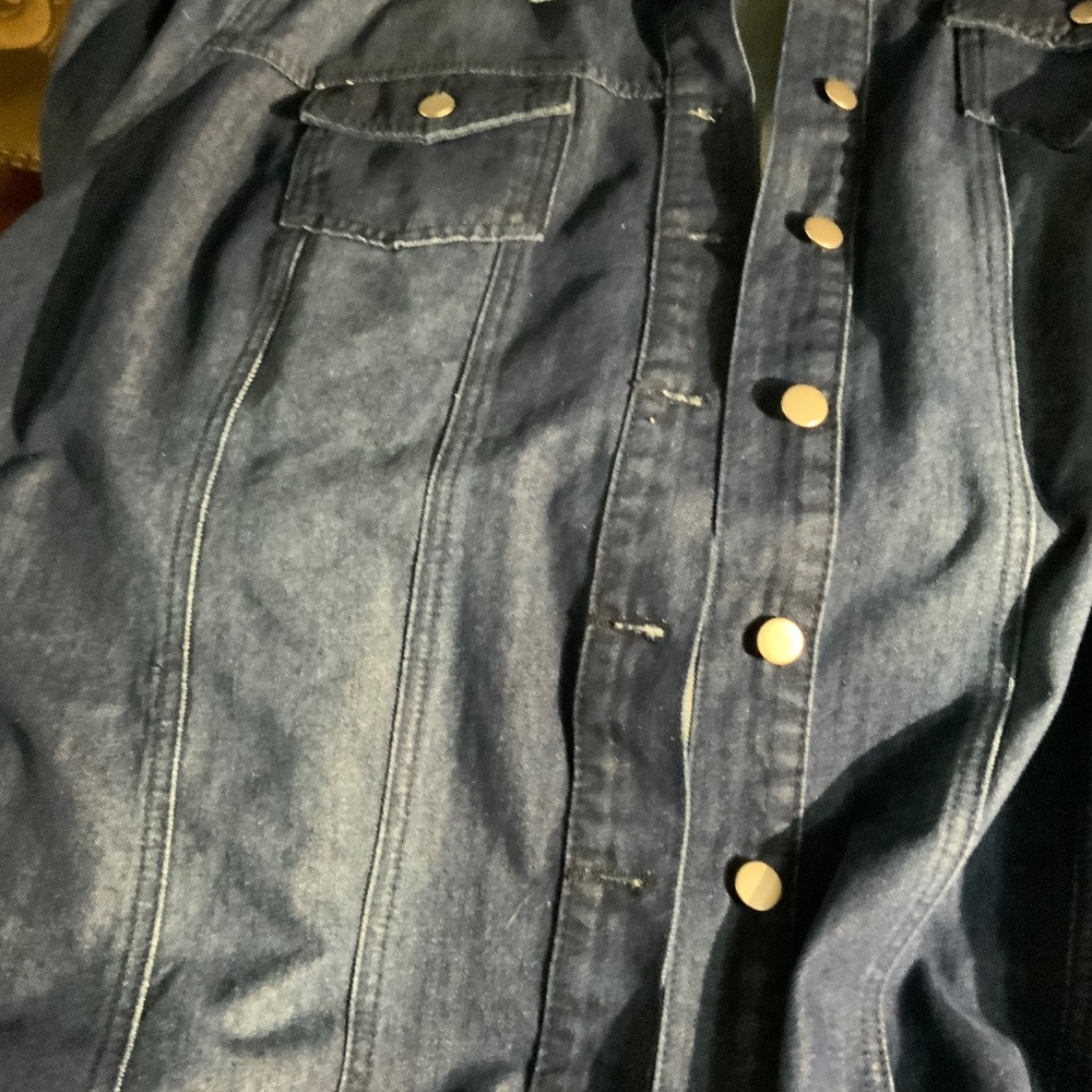 Agnes Orinda Denim Jacket Jean Shacket Size 4X Dark Blue RET $87.99 - Picture 16 of 16